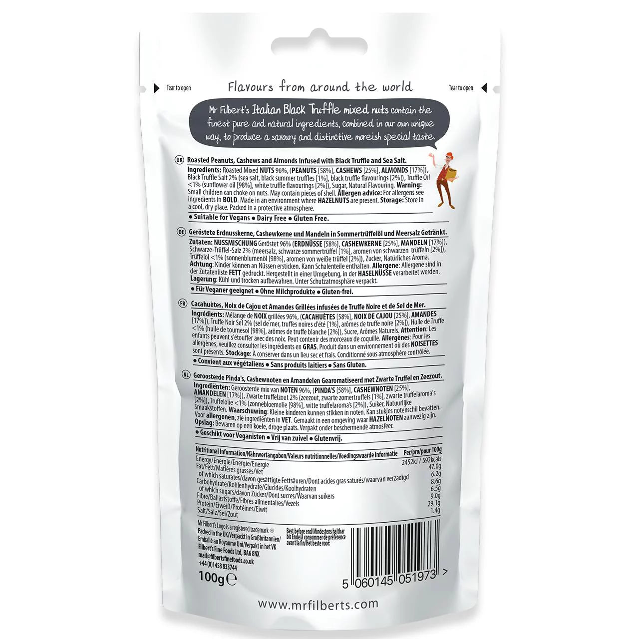 Mr Filbert's: Italian Black Truffle & Sea Salt Mixed Nuts 100g