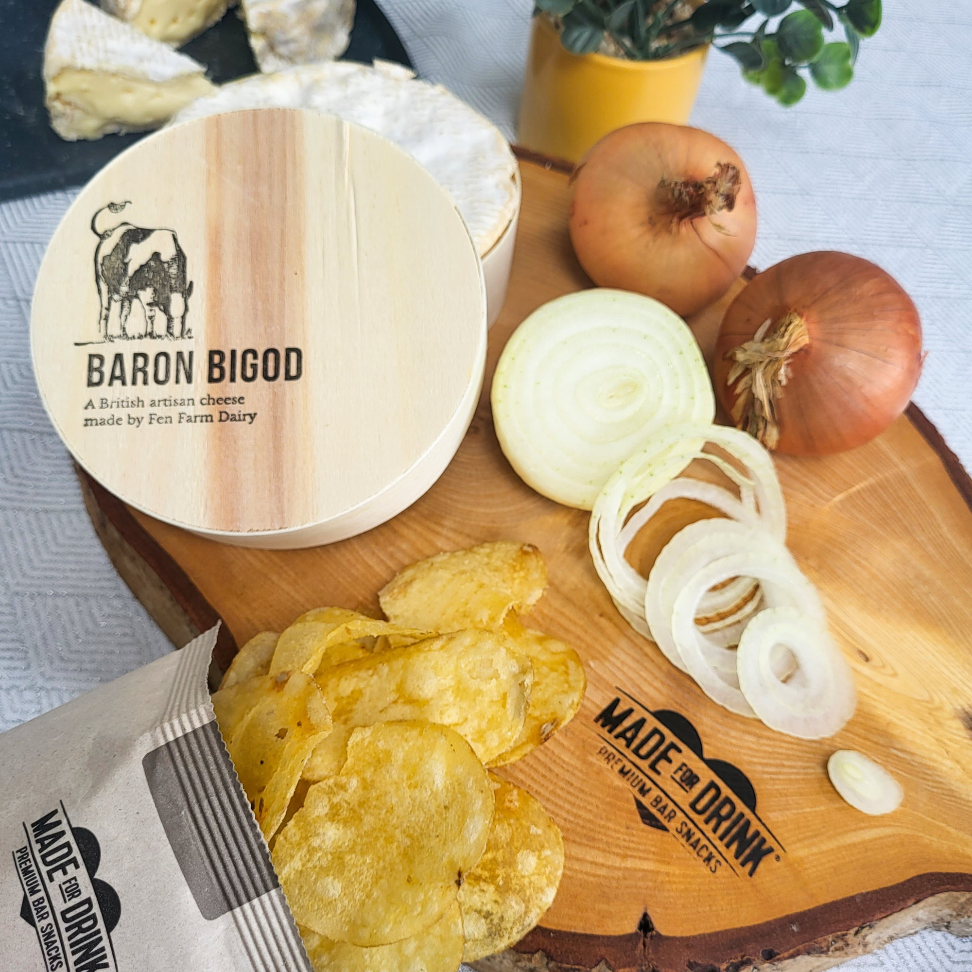Made For Drink: Baron Bigod Cheese & Onion Potato Crisps 150g