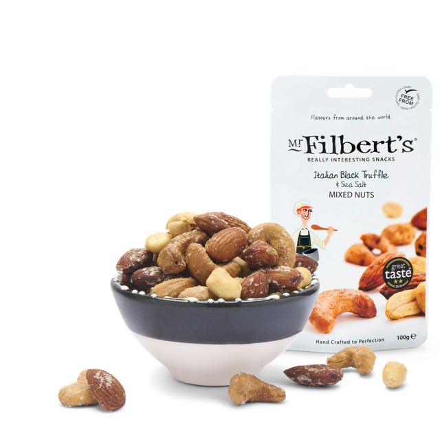 Mr Filbert's: Italian Black Truffle & Sea Salt Mixed Nuts 100g
