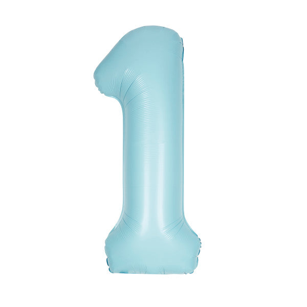 Powder Blue Number Balloons 0-9 34"