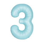 Powder Blue Number Balloons 0-9 34"
