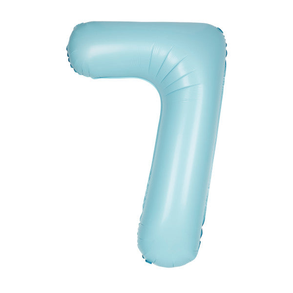 Powder Blue Number Balloons 0-9 34"