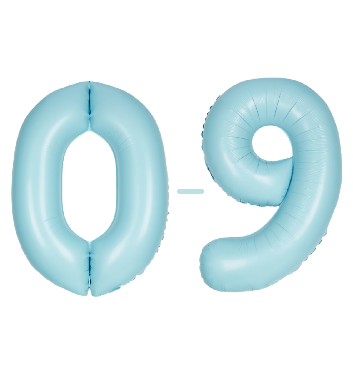 Powder Blue Number Balloons 0-9 34"