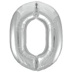 Silver Number Balloons 0-9 34"