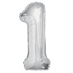 Silver Number Balloons 0-9 34"