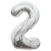 Silver Number Balloons 0-9 34"