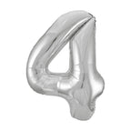 Silver Number Balloons 0-9 34"