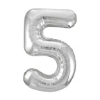 Silver Number Balloons 0-9 34"
