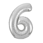 Silver Number Balloons 0-9 34"
