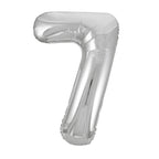 Silver Number Balloons 0-9 34"