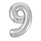 Silver Number Balloons 0-9 34"
