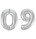 Silver Number Balloons 0-9 34"