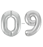Silver Number Balloons 0-9 34"