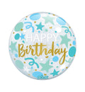 Blue Stars Happy Birthday Sphere 20"