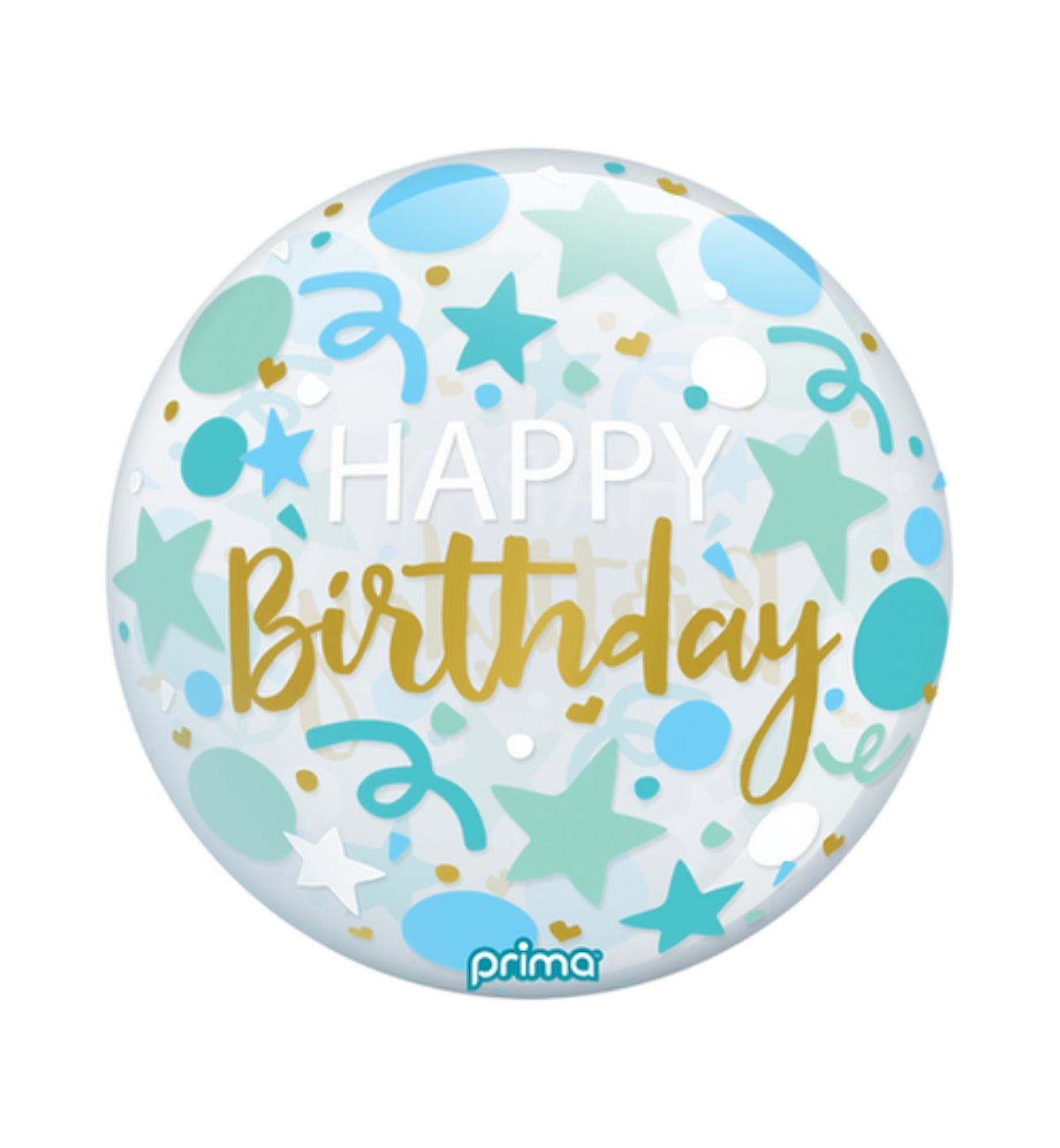 Blue Stars Happy Birthday Sphere 20"