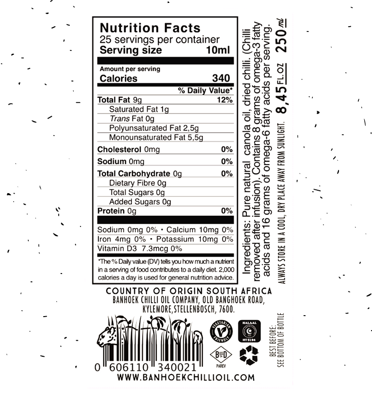 Banhoek Chilli Oil Company: Original 250ml